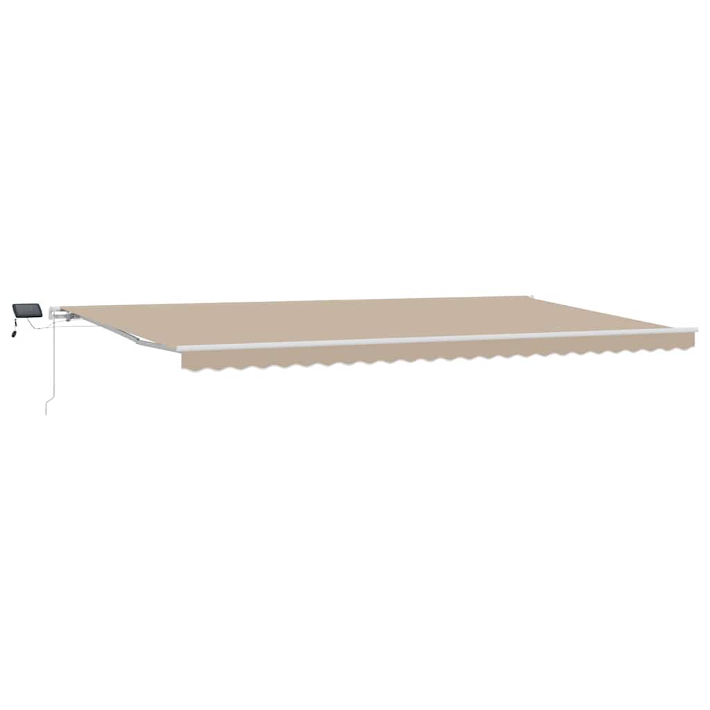 Einziehbare Markise Beige 600 x 350 cm Stoff und Stahl