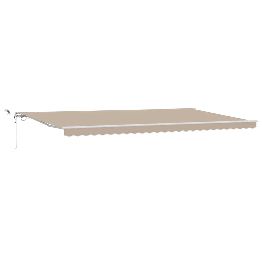 Einziehbare Markise Beige 600 x 350 cm Polyester und Metall
