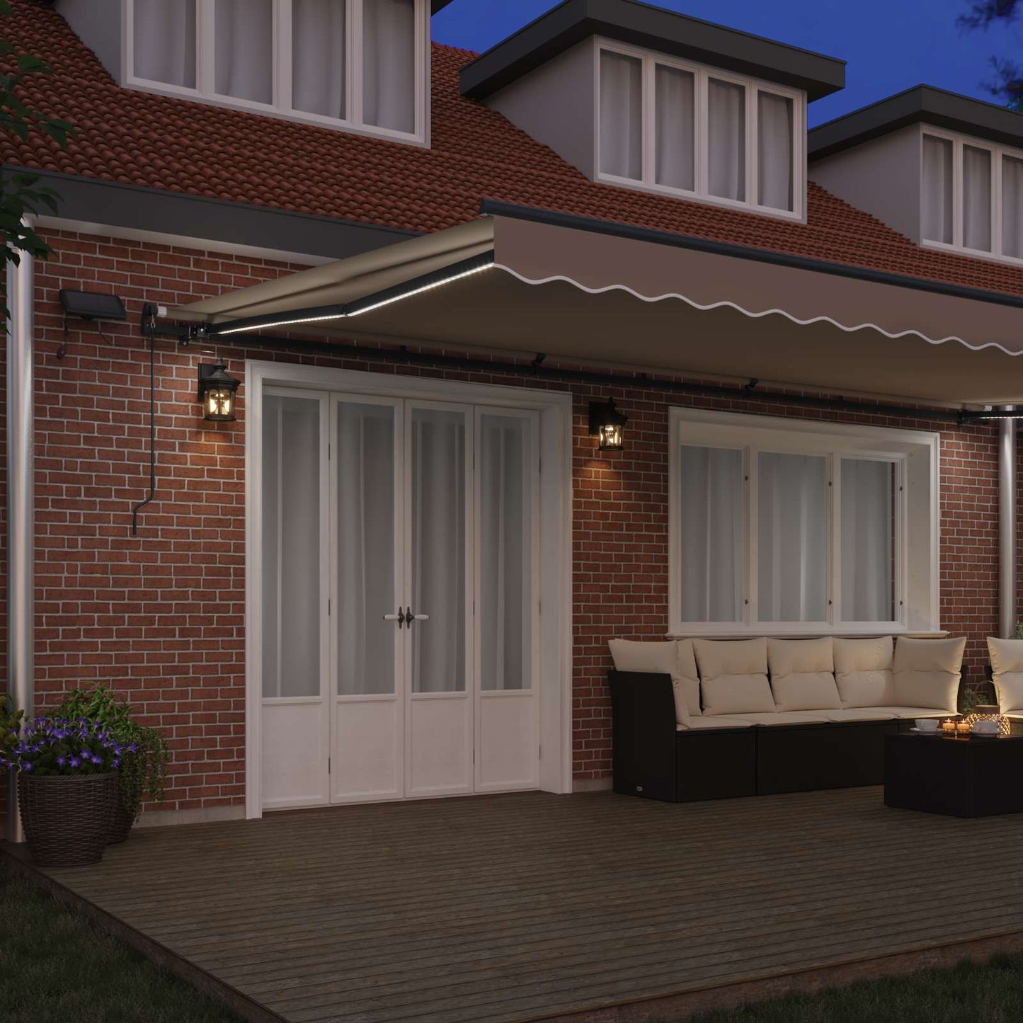 Einziehbare Markise Beige 600 x 350 cm Stoff