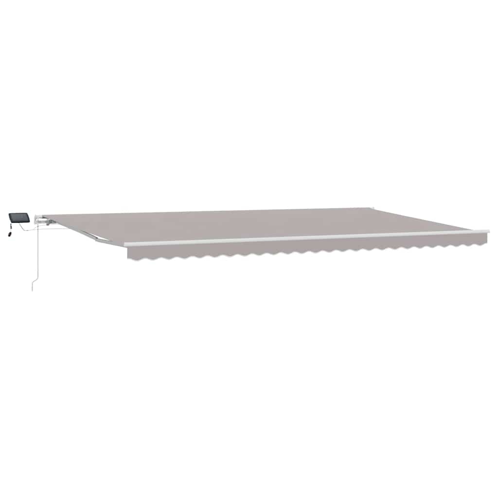 Einziehbare Markise Hellgrau 600 x 350 cm Stoff und Stahl