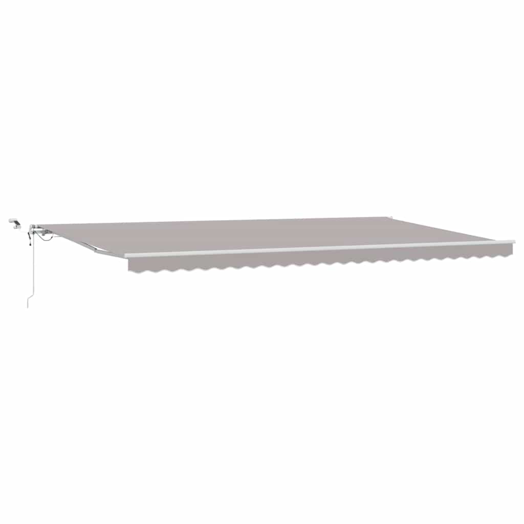 Einziehbare Markise Hellgrau 600 x 350 cm Polyester und Metall