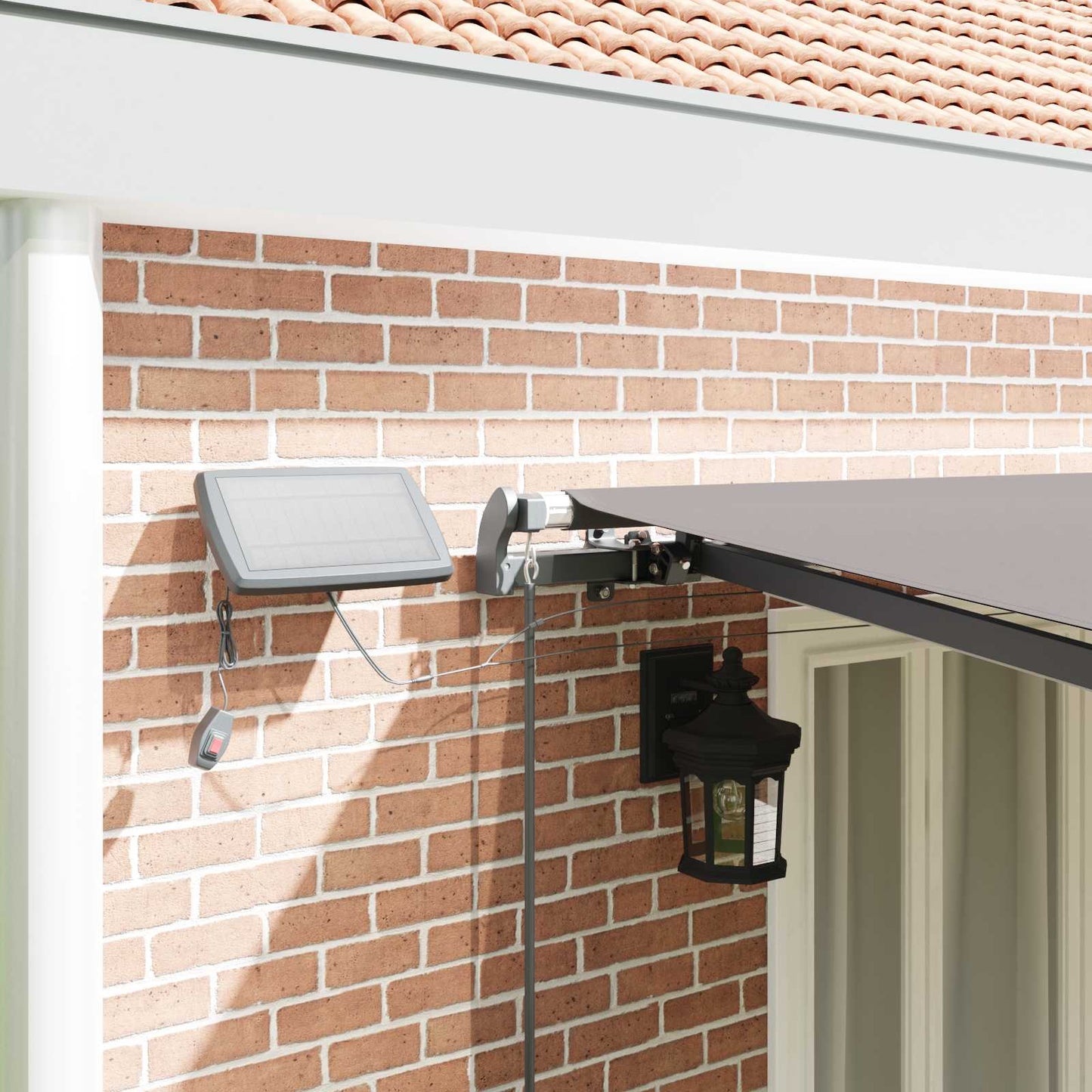 Einziehbare Markise Hellgrau 600 x 350 cm Stoff