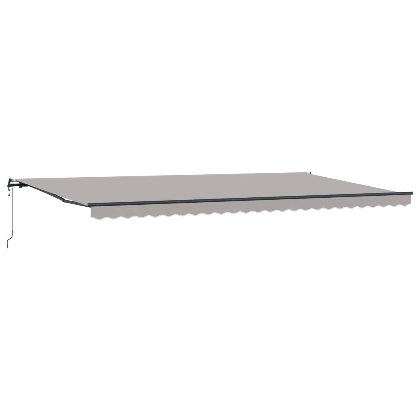 Einziehbare Markise Hellgrau 600 x 350 cm Stoff und Aluminium