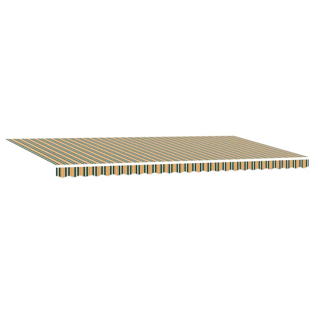Einziehbare Markise Grün und Gelb 600 x 350 cm Stoff und Stahl