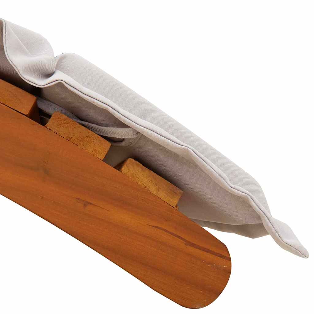 Sonnenliege Hellgrau 55 x 184 x 64cm Massivholz Akazie