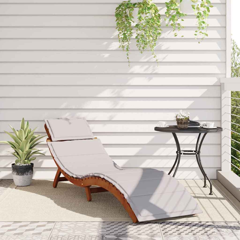 Sonnenliege Hellgrau 55 x 184 x 64cm Massivholz Akazie