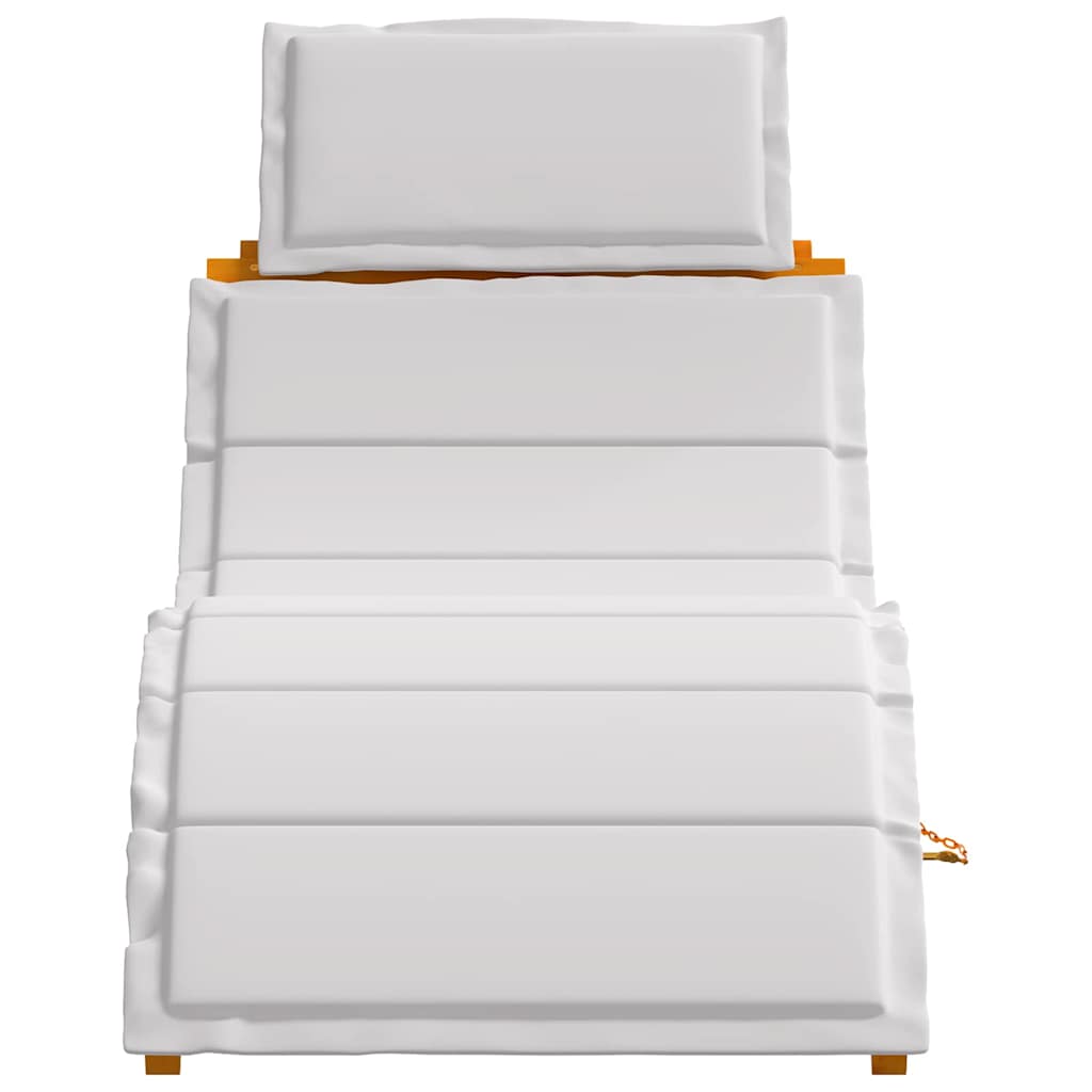 Sonnenliege Hellgrau 55 x 184 x 64cm Massivholz Akazie