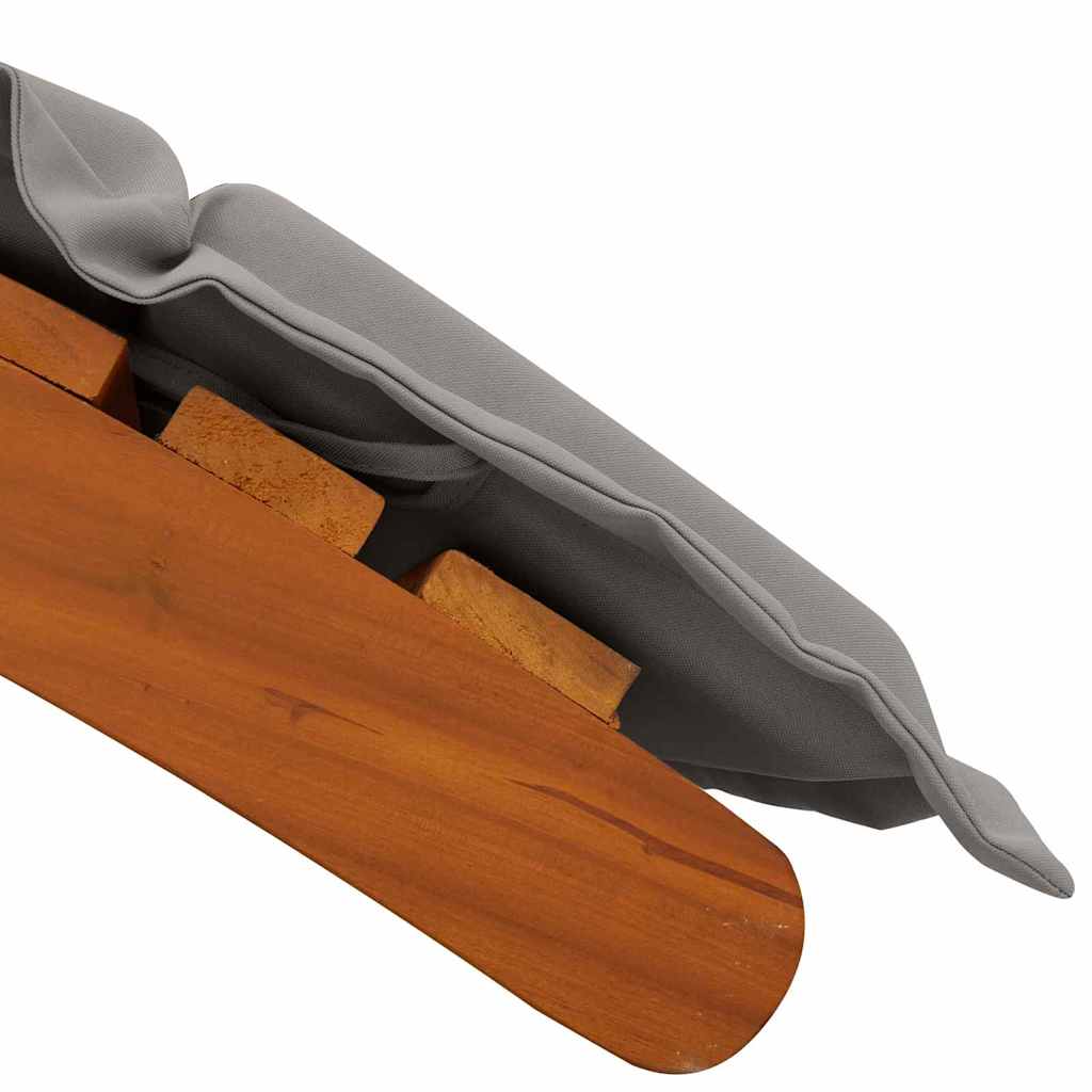 Sonnenliege mit Kissen 2 pcs Grau Massivholz Akazie