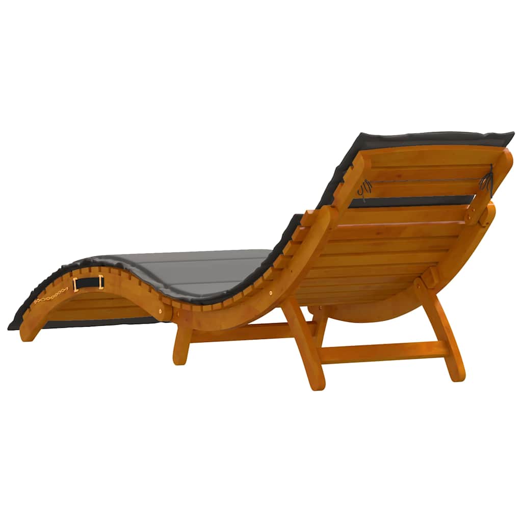 Sonnenliege mit Kissen 2 pcs Grau Massivholz Akazie