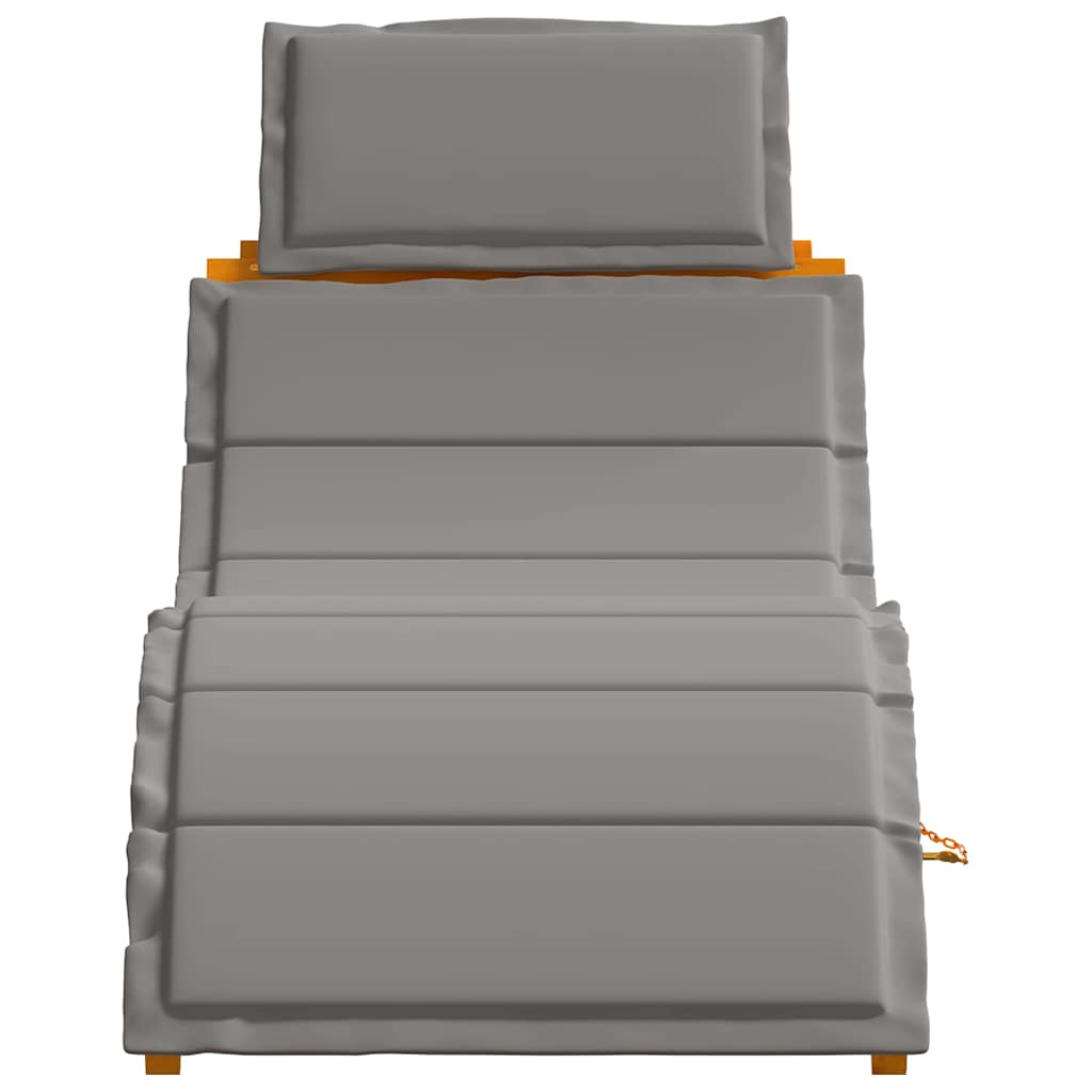 Sonnenliege mit Kissen 2 pcs Grau Massivholz Akazie