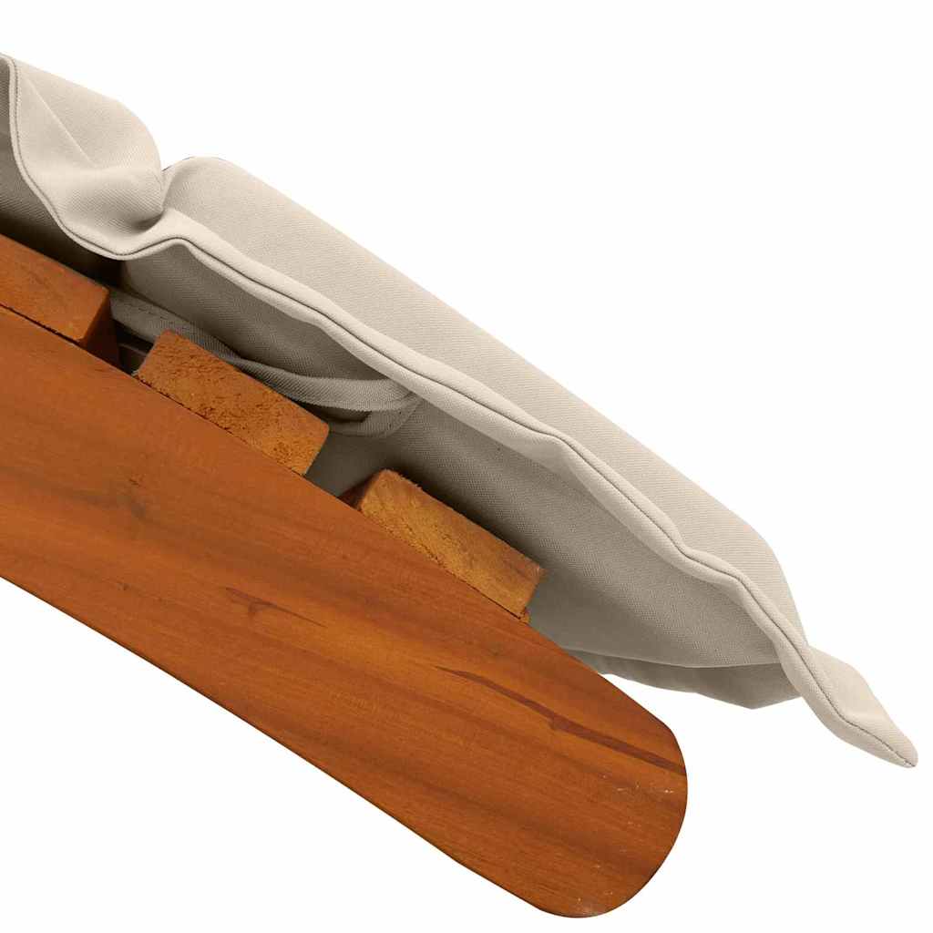 Sonnenliege mit Kissen 2 pcs Cremeweiß Massivholz Akazie
