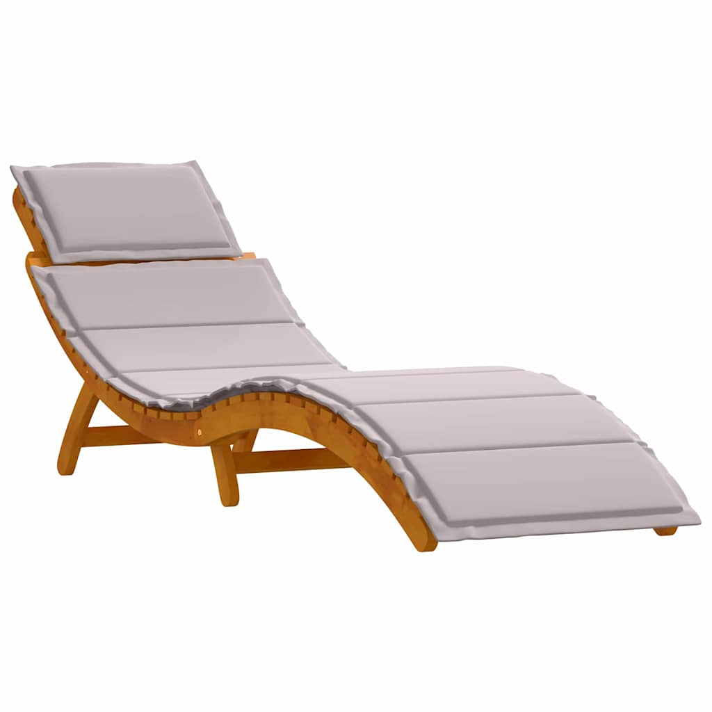 Sonnenliege mit Kissen 2 pcs Taupe Massivholz Akazie