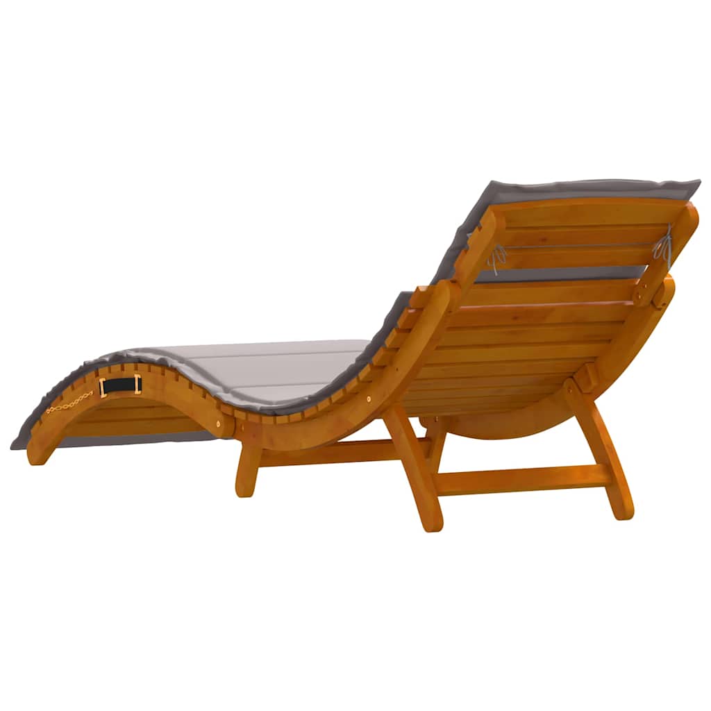 Sonnenliege mit Kissen 2 pcs Taupe Massivholz Akazie