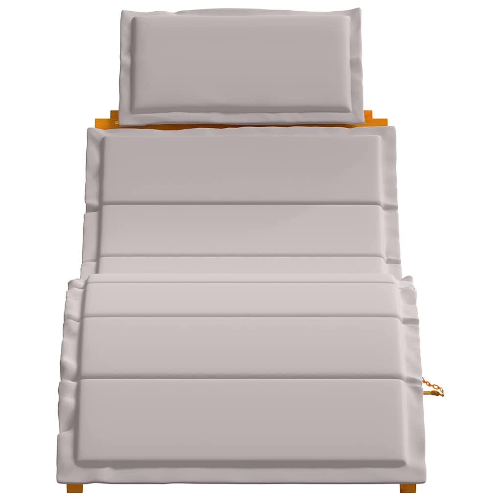 Sonnenliege mit Kissen 2 pcs Taupe Massivholz Akazie