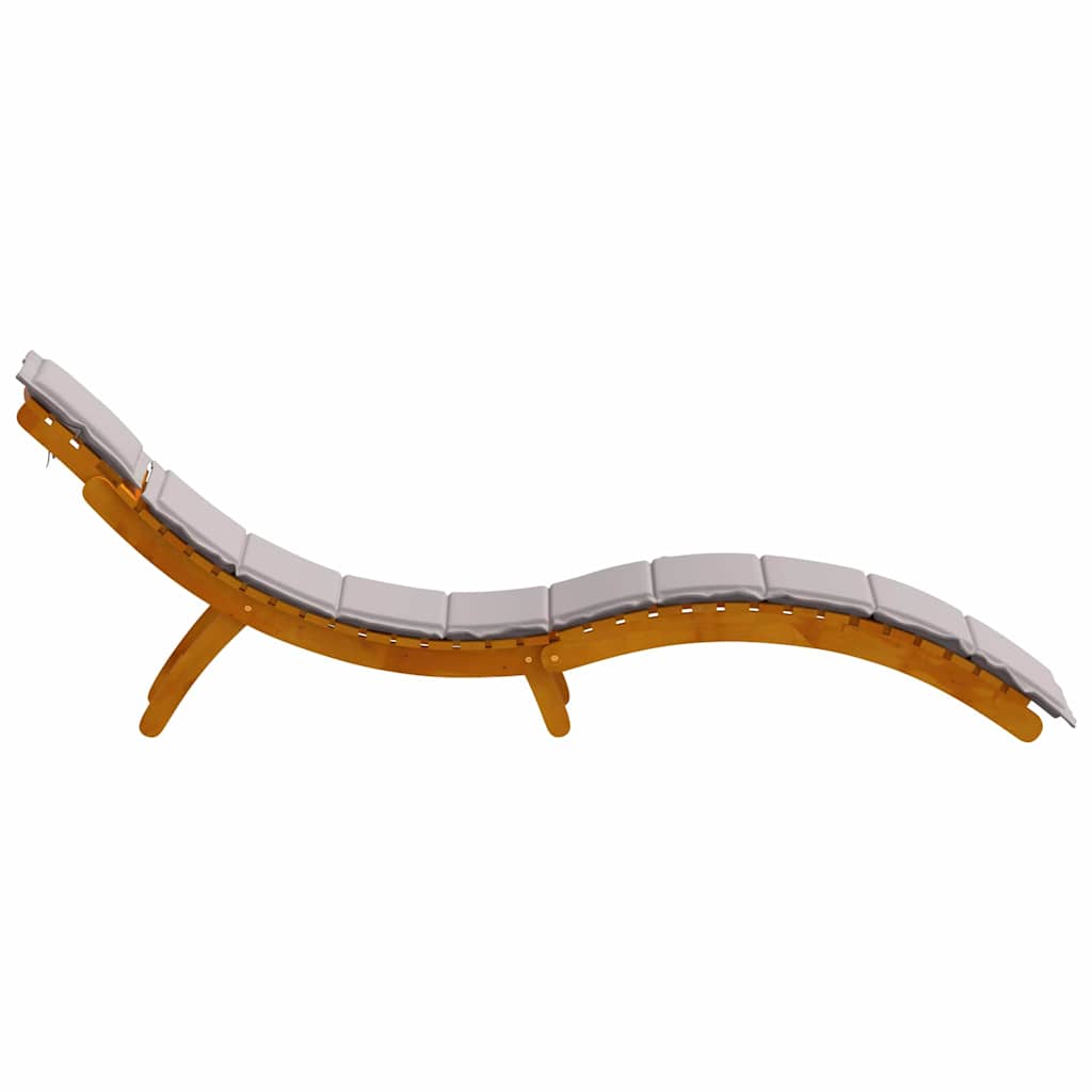 Sonnenliege mit Kissen 2 pcs Taupe Massivholz Akazie