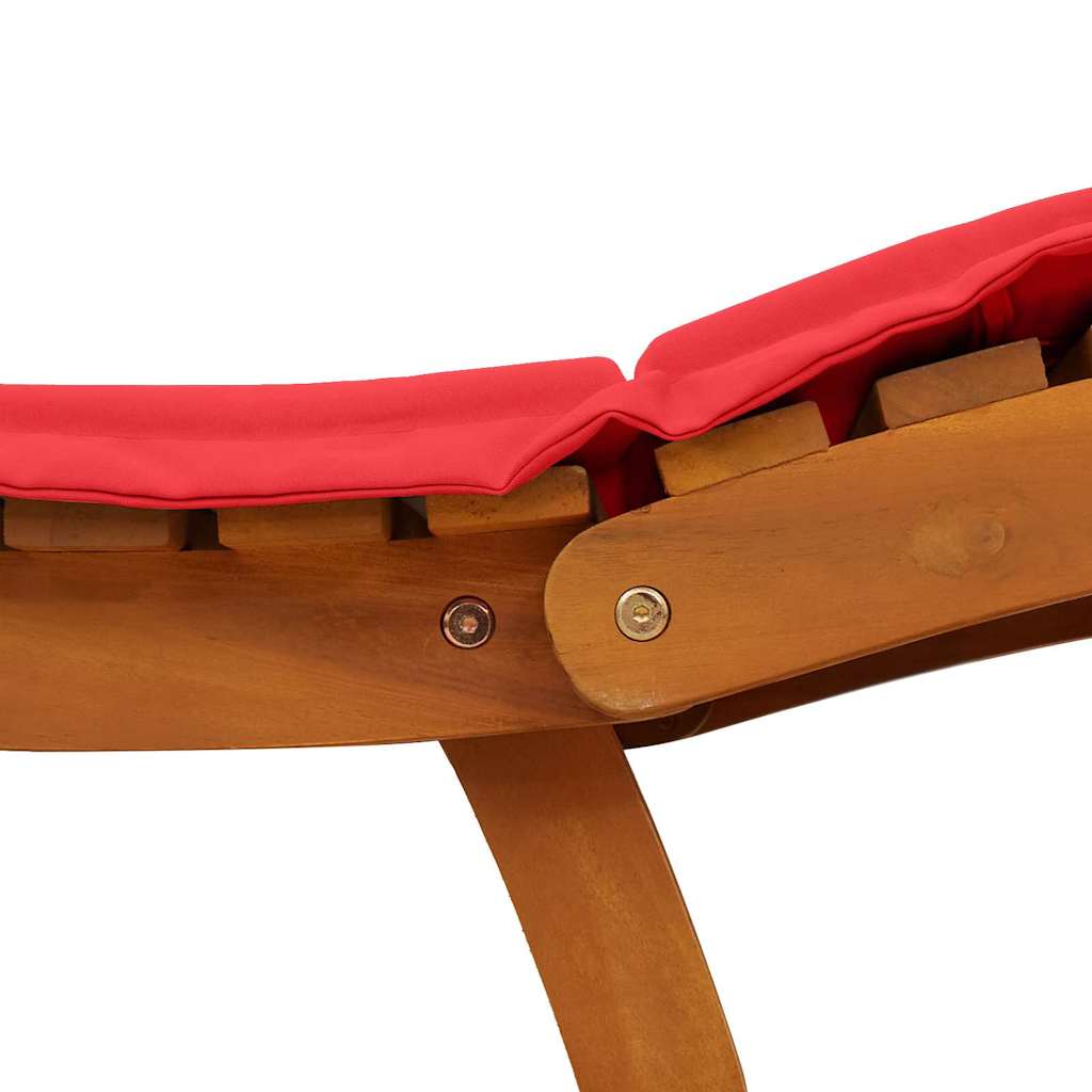 Sonnenliege mit Kissen 2 pcs Rot Massivholz Akazie