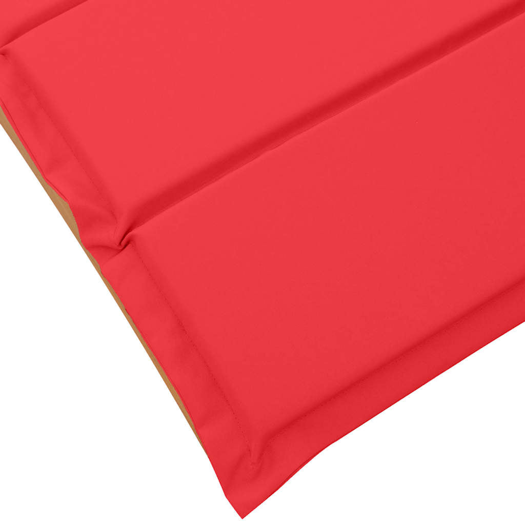 Sonnenliege mit Kissen 2 pcs Rot Massivholz Akazie