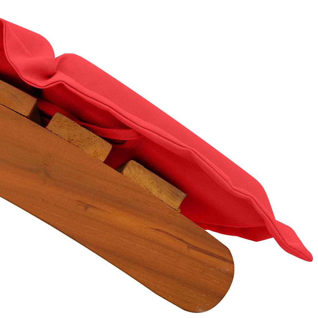 Sonnenliege mit Kissen 2 pcs Rot Massivholz Akazie