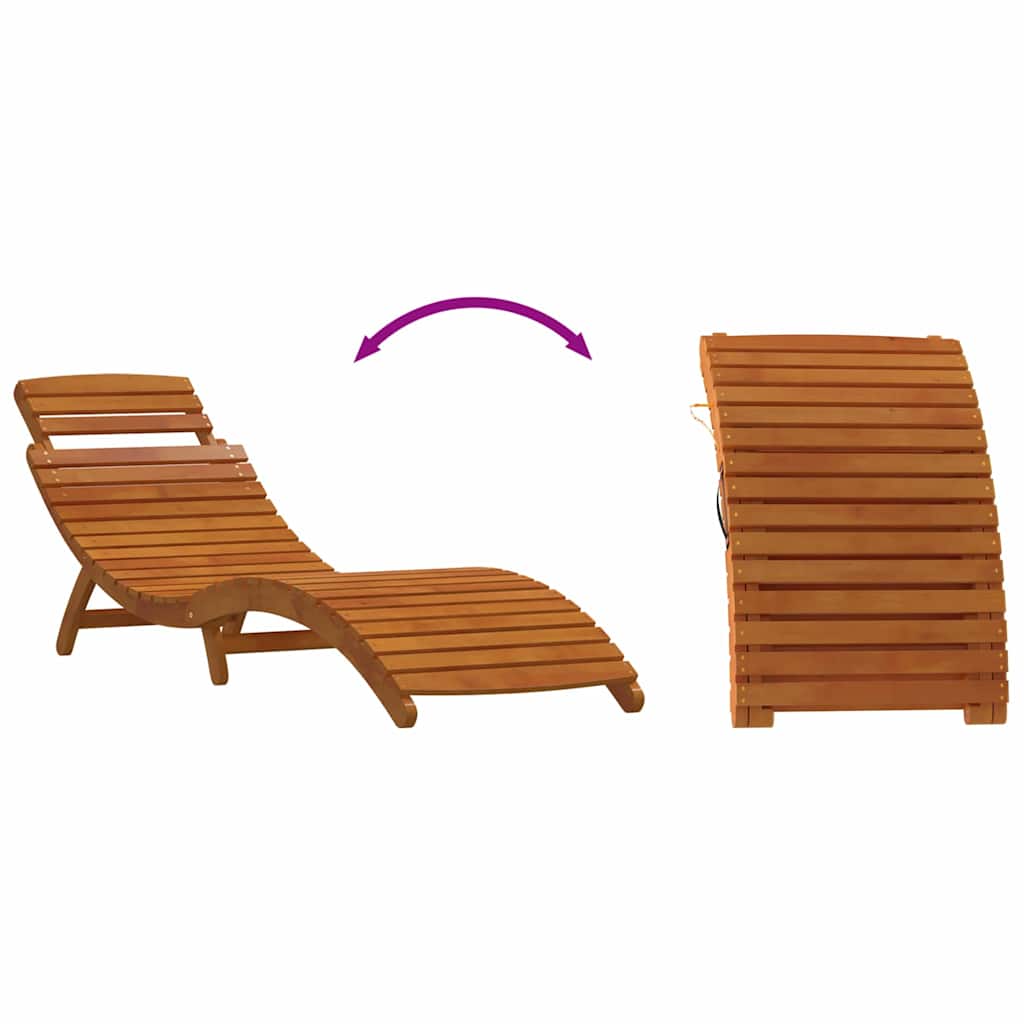 Sonnenliege mit Kissen 2 pcs Rot Massivholz Akazie
