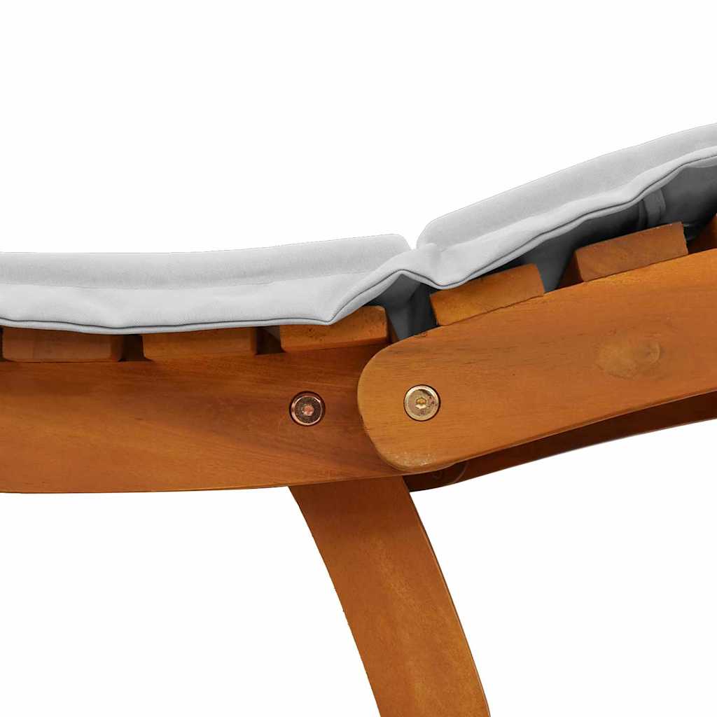 Sonnenliege mit Kissen 2 pcs Hellgrau Massivholz Akazie