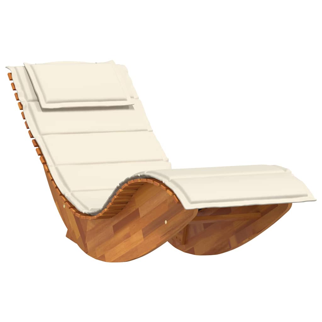 Sonnenliege mit Kissen 2-Person 2 pcs Braun Massivholz Akazie