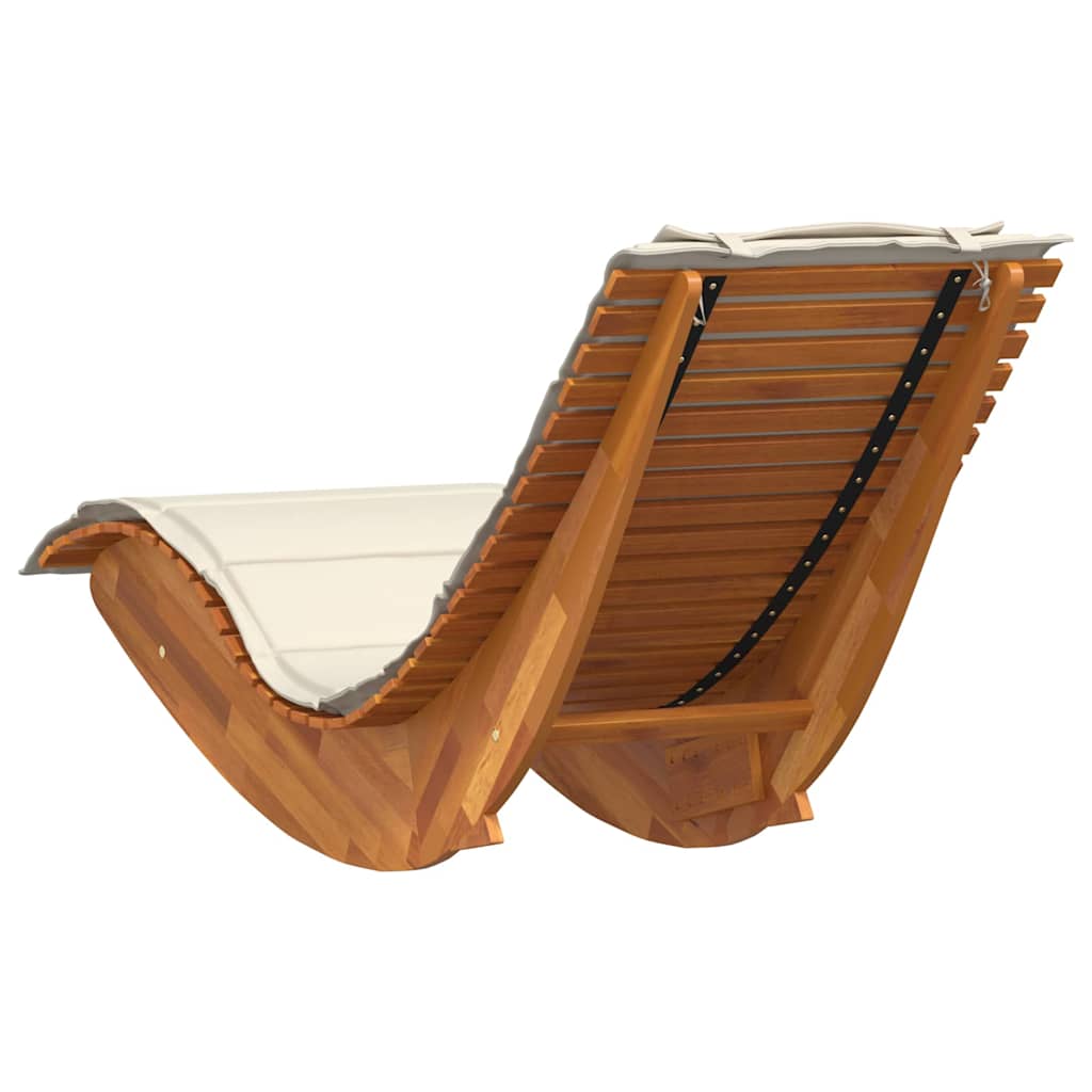 Sonnenliege mit Kissen 2-Person 2 pcs Braun Massivholz Akazie