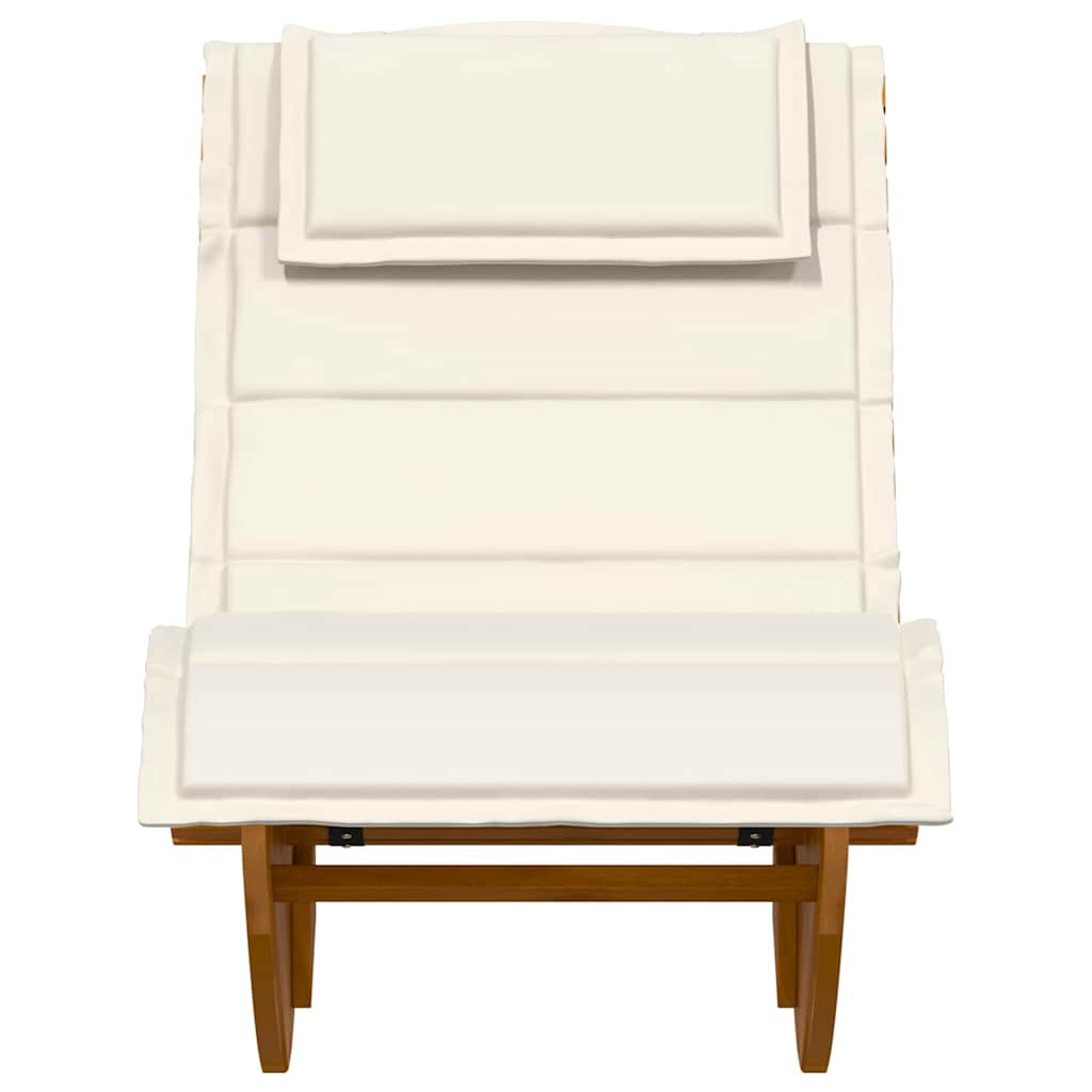 Sonnenliege mit Kissen 2-Person 2 pcs Braun Massivholz Akazie
