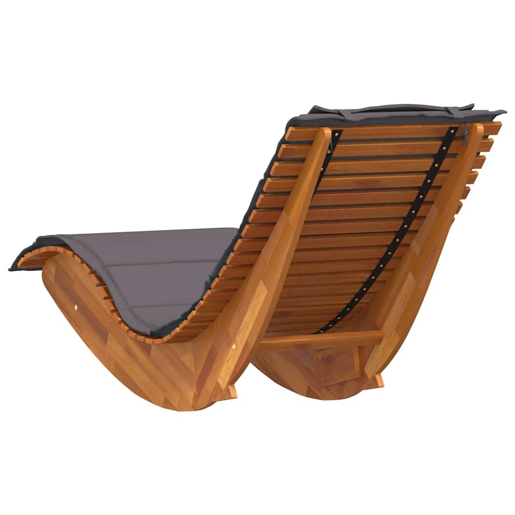 Sonnenliege mit Kissen 2-Person 2 pcs Braun Massivholz Akazie
