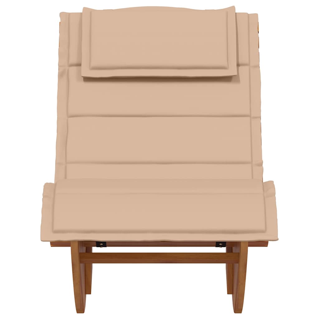 Sonnenliege mit Kissen 2-Person 2 pcs Braun Massivholz Akazie