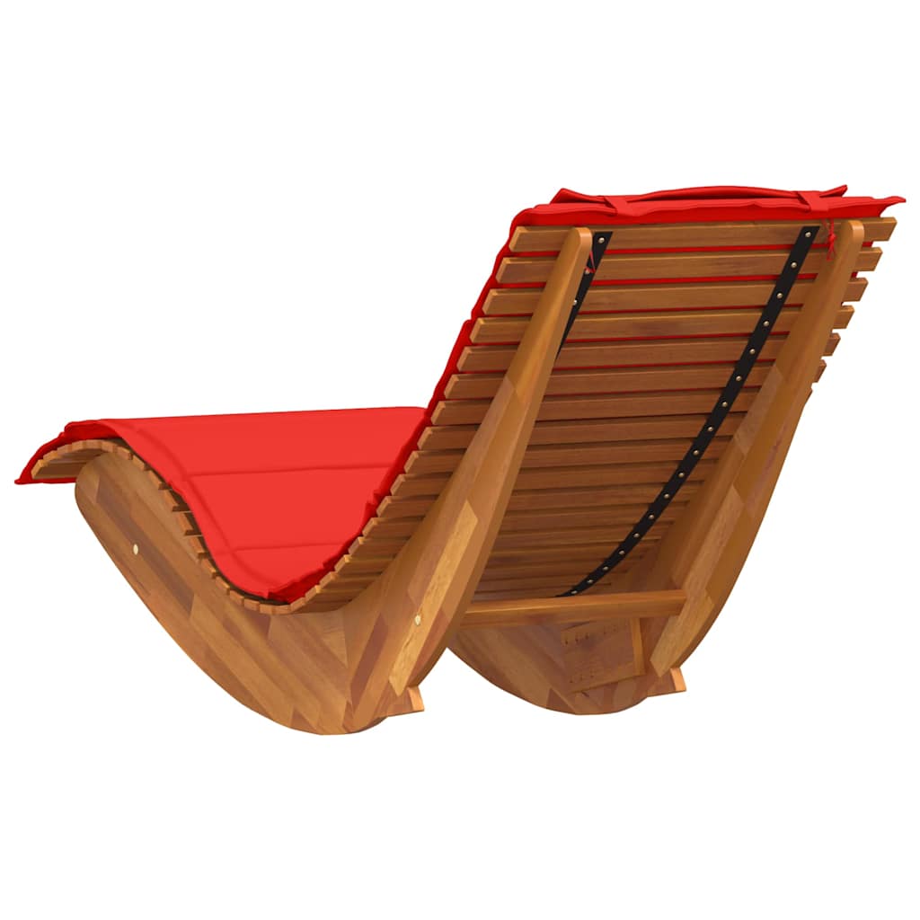 Sonnenliege mit Kissen 2-Person 2 pcs Braun Massivholz Akazie