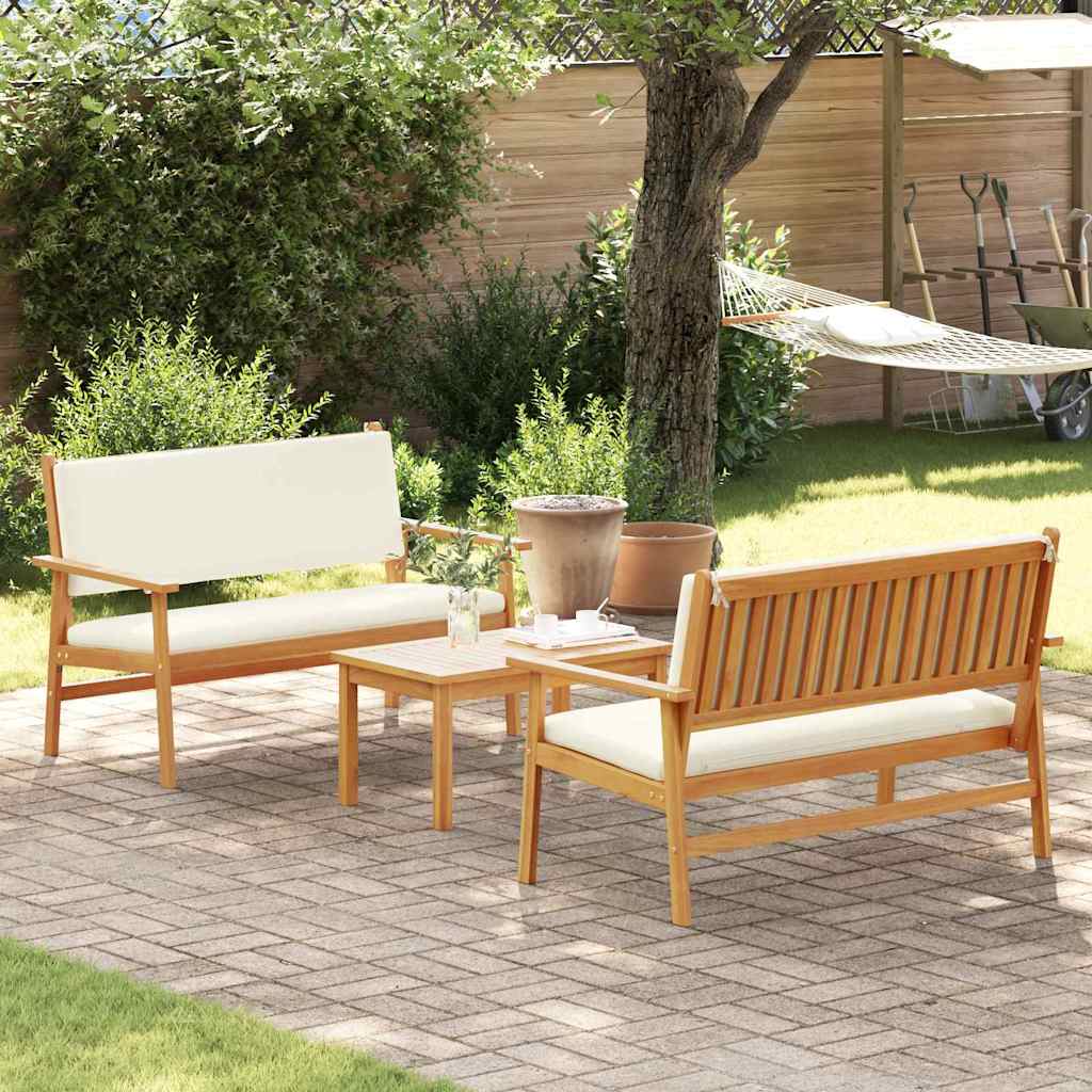 Gartensofa-set 3 pcs Braun 120 x 65,5 x 79 cm Massivholz Akazie