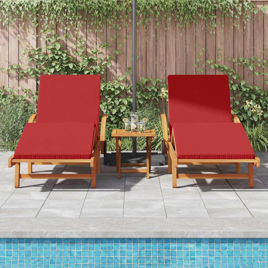 Sonnenliege 2 pcs Rot 200 x 67 x 84 cm Massivholz Akazie