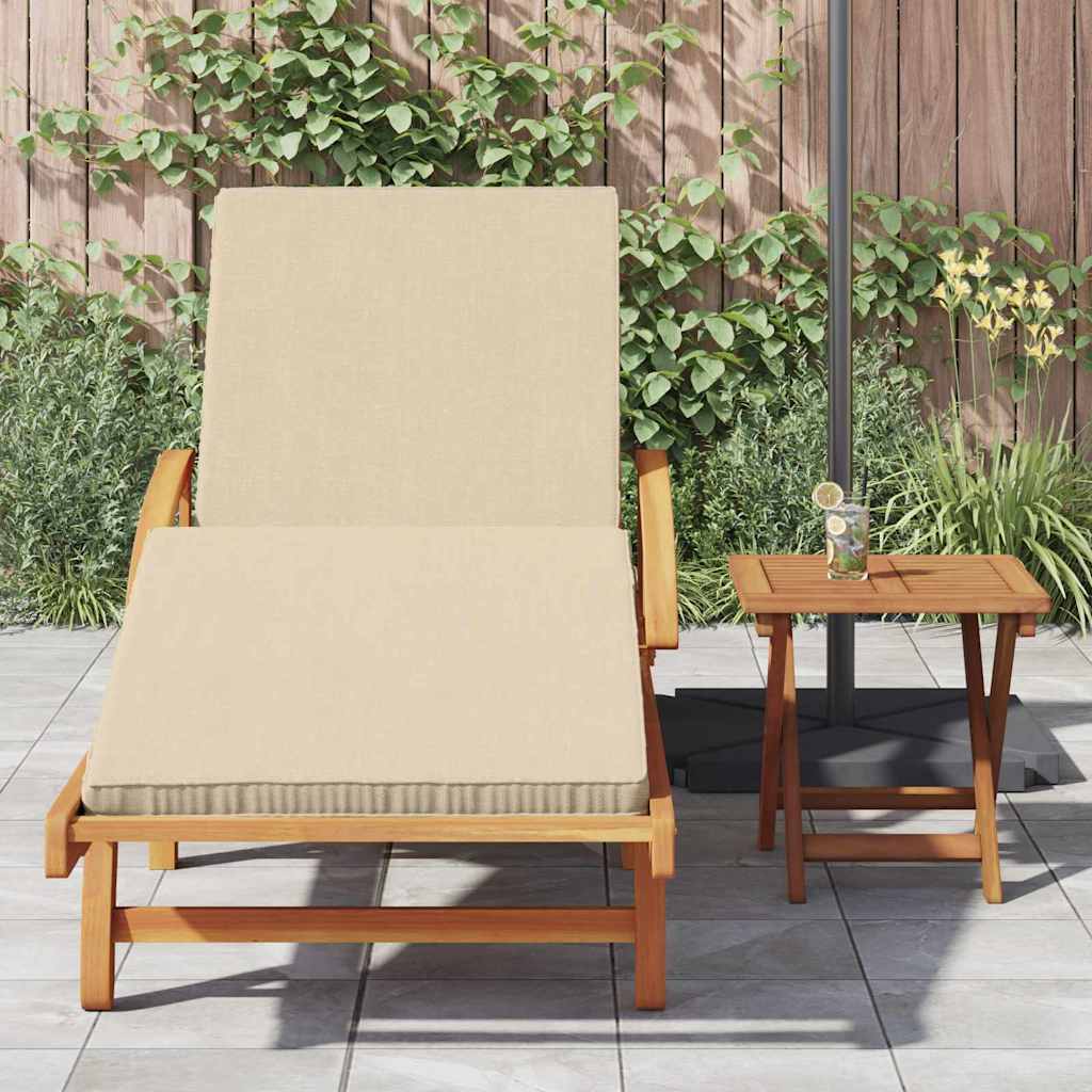 Sonnenliege 2 pcs Beige 200 x 67 x 84 cm Massivholz Akazie