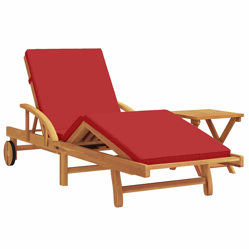 Sonnenliege 2 pcs Rot 200 x 67 x 84 cm Massivholz Akazie