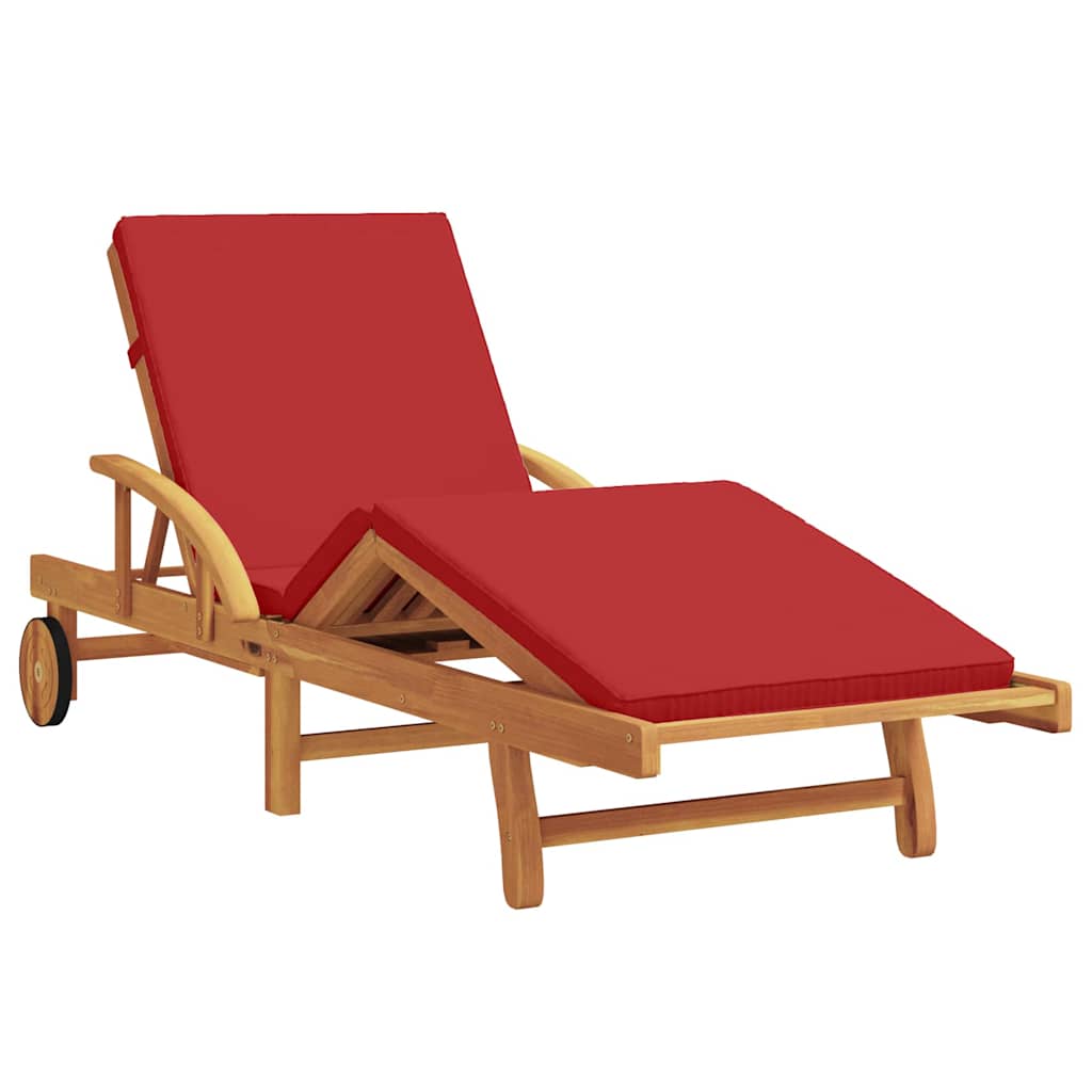Sonnenliege 2 pcs Rot 200 x 67 x 84 cm Massivholz Akazie