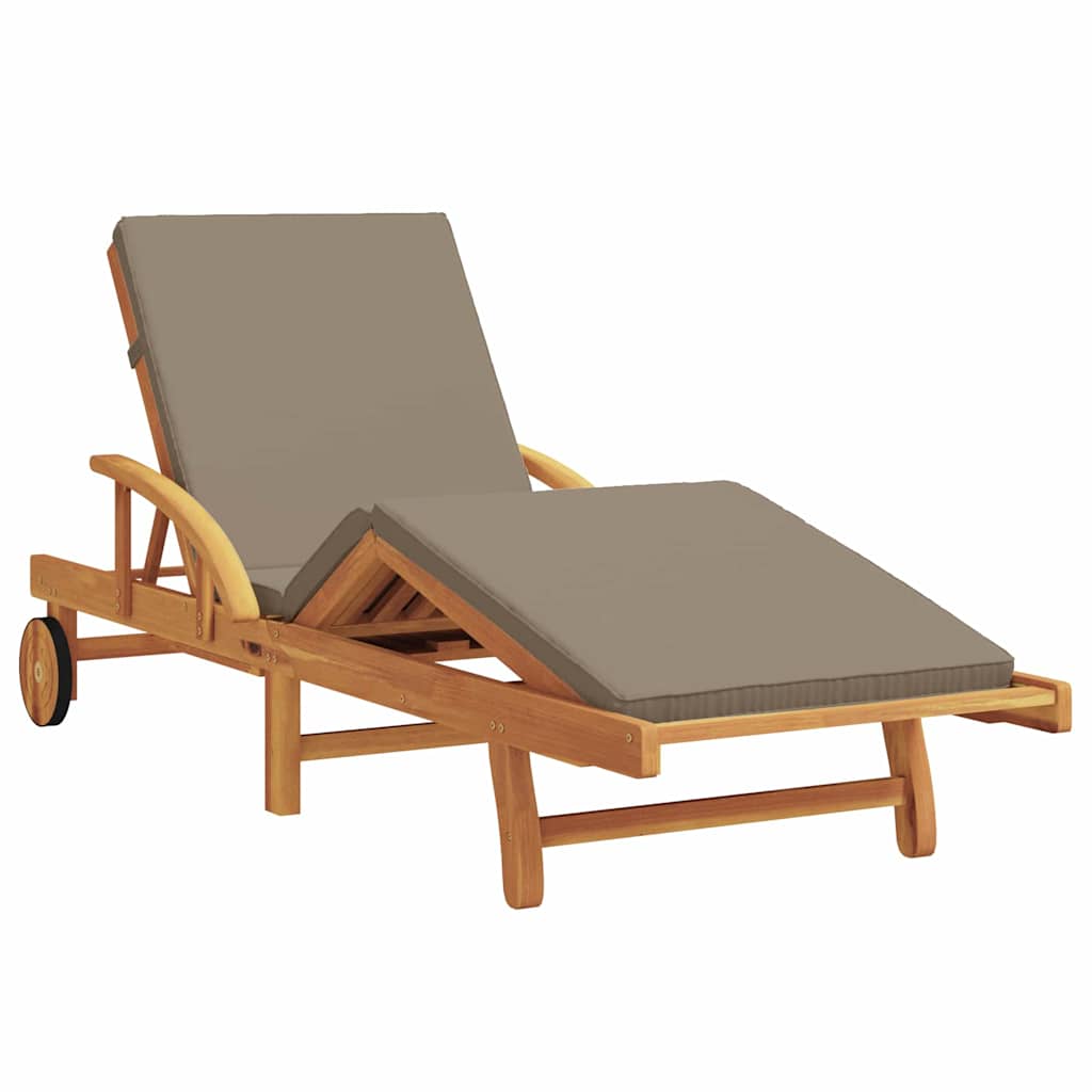 Sonnenliege 3 pcs Taupe 200 x 67 x 84 cm Massivholz Akazie
