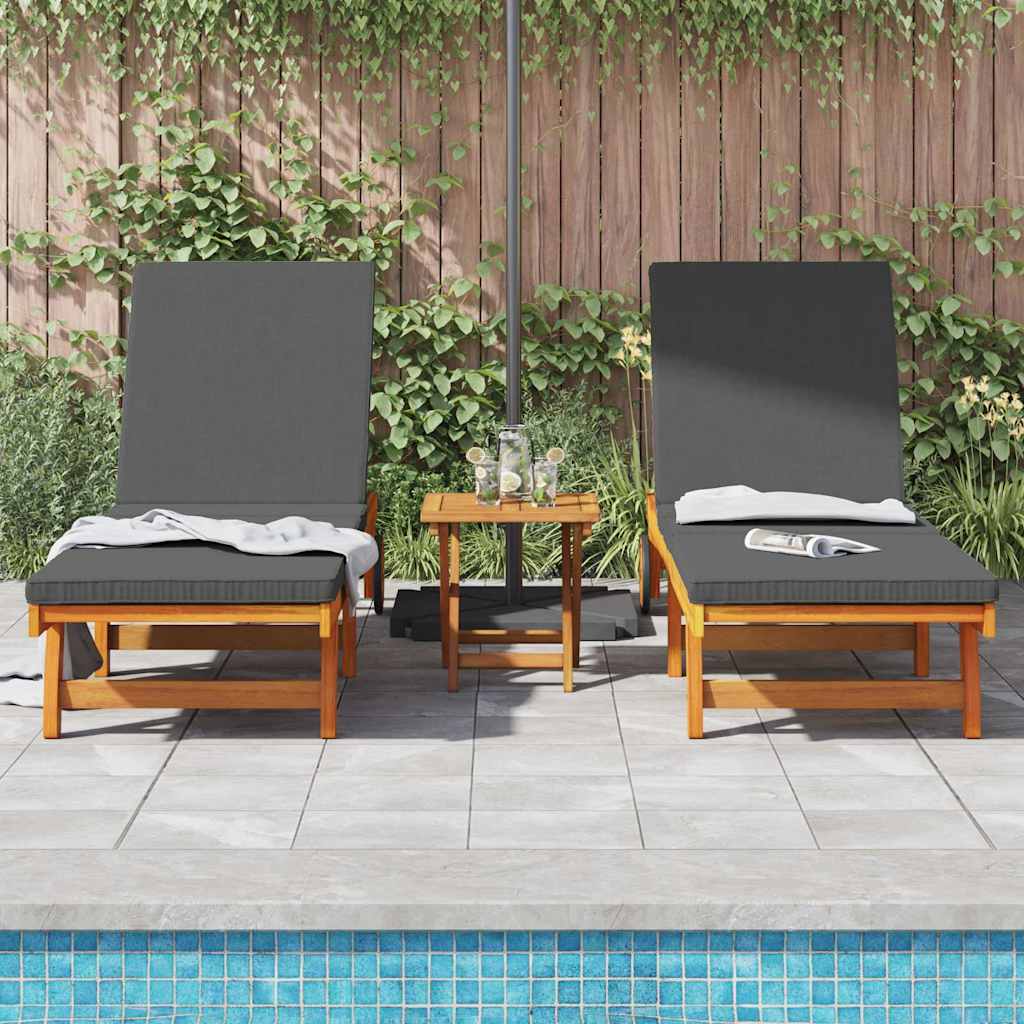 Sonnenliege 2 pcs Braun 65 x 199 x 84 cm Massivholz Akazie