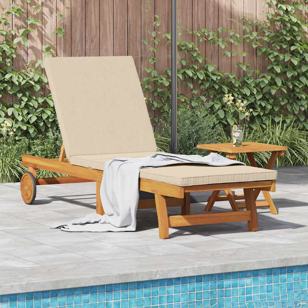Sonnenliege 1-Person 2 pcs Braun Massivholz Akazie