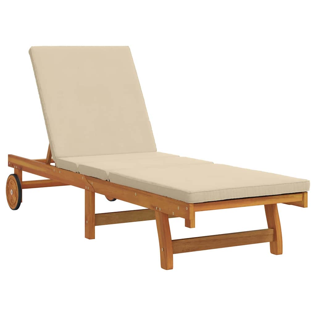 Sonnenliege 1-Person 2 pcs Braun Massivholz Akazie