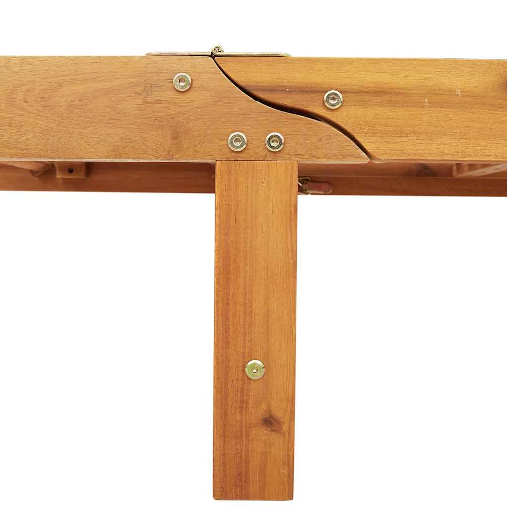Sonnenliegen 2 Stk. mit Tisch Massivholz Akazie