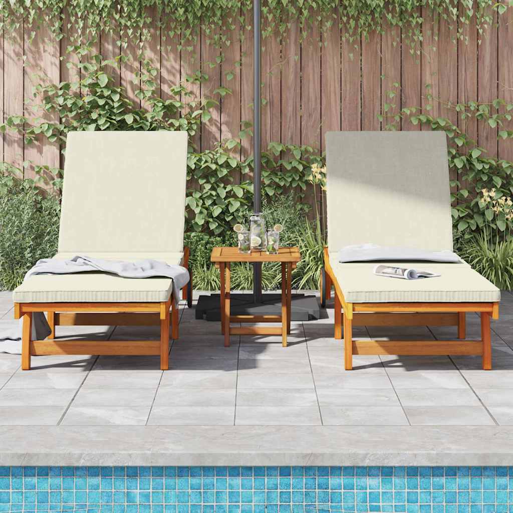 Sonnenliege 2-Person 3 pcs Braun Massivholz Akazie