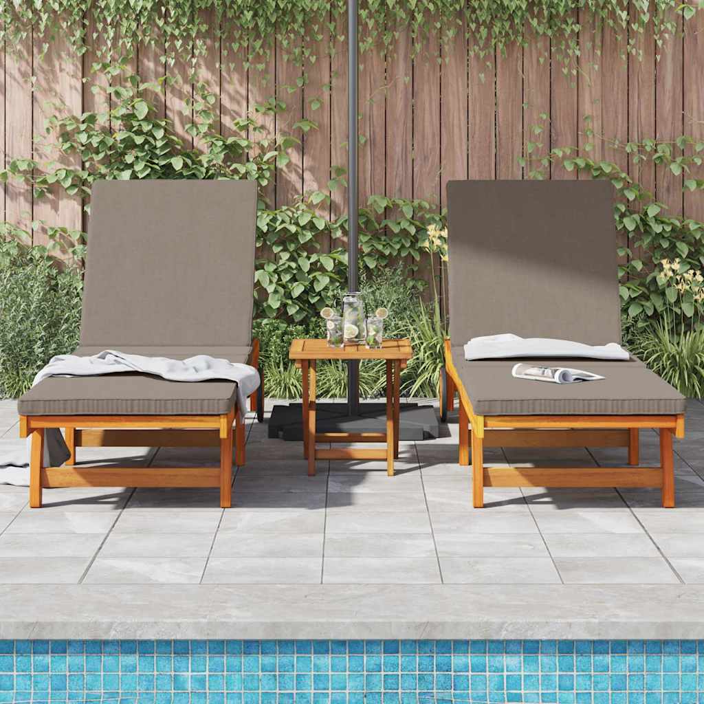Sonnenliege 2-Person 3 pcs Braun Massivholz Akazie