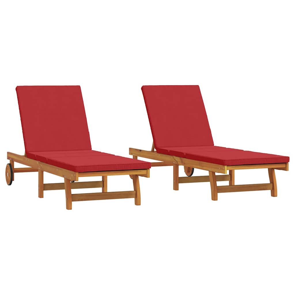 Sonnenliege 2-Person 3 pcs Braun Massivholz Akazie