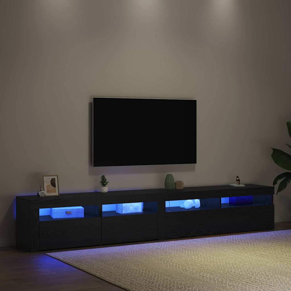 TV-Schränk 2 pcs Schwarz Eichen-Optik 240 x 35 x 40 cm