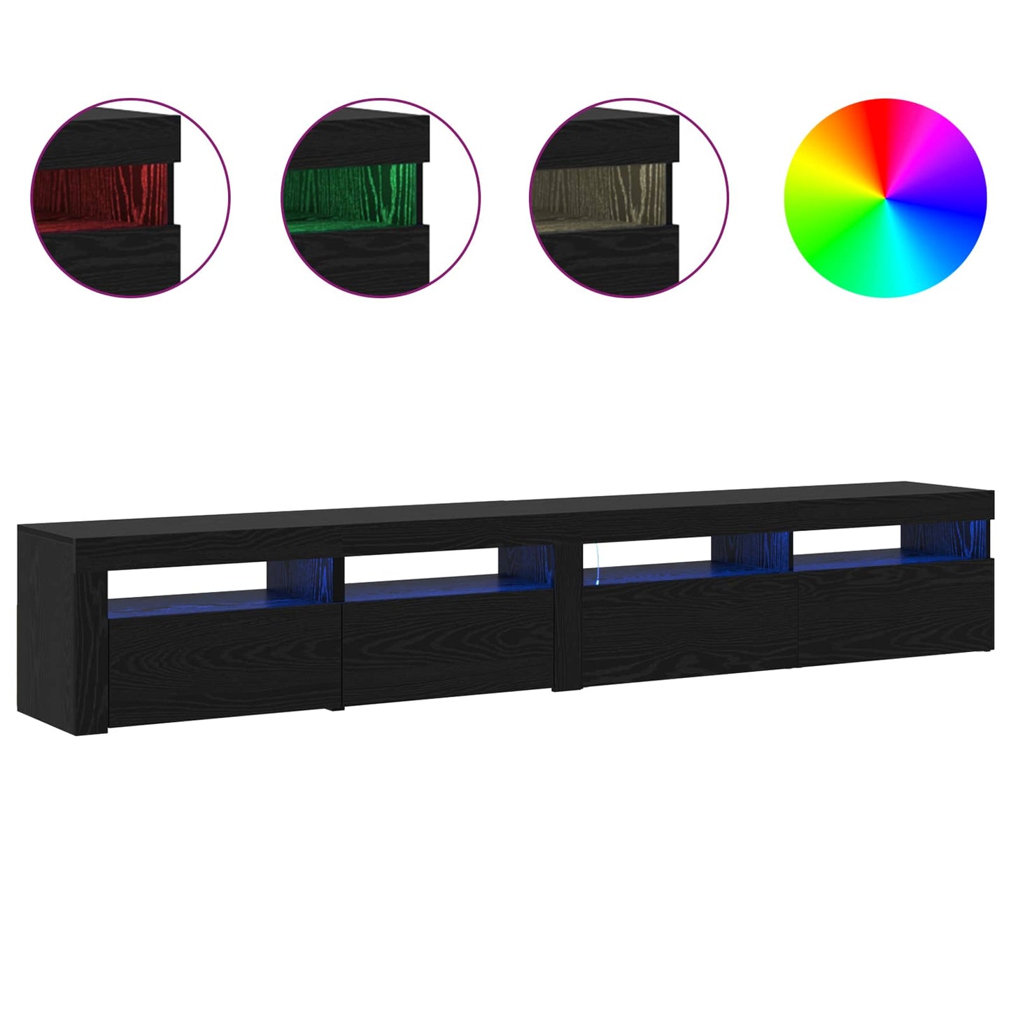 TV-Schränk 2 pcs Schwarz Eichen-Optik 240 x 35 x 40 cm