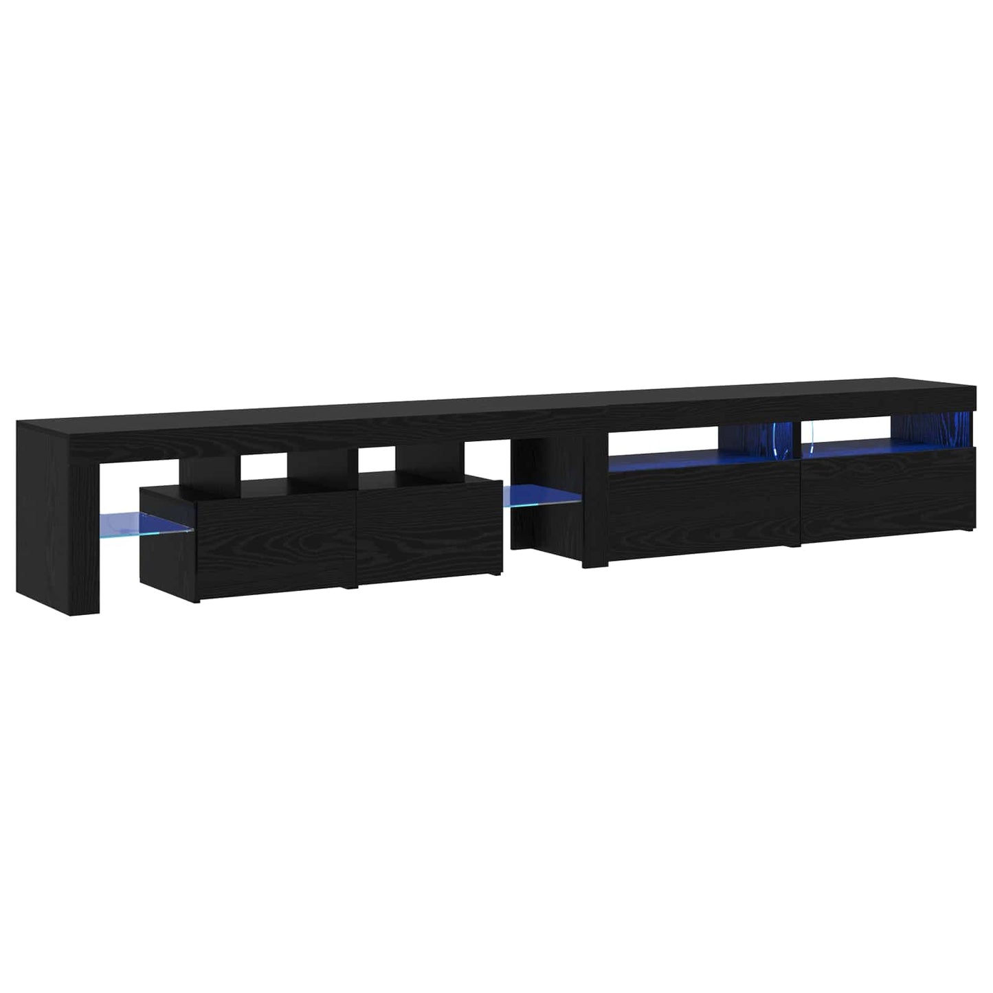TV-Schränk mit LED 3 pcs Schwarz Eichen-Optik 260 x 37 x 40 cm