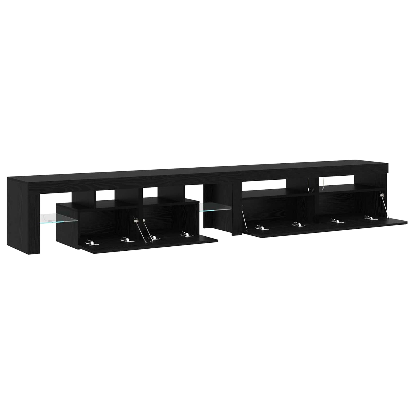 TV-Schränk mit LED 3 pcs Schwarz Eichen-Optik 260 x 37 x 40 cm