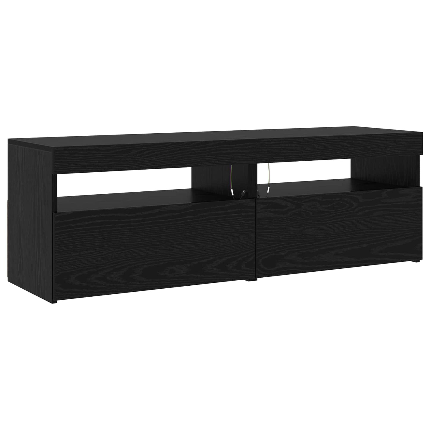 TV-Schränk mit LED 3 pcs Schwarz Eichen-Optik 260 x 37 x 40 cm
