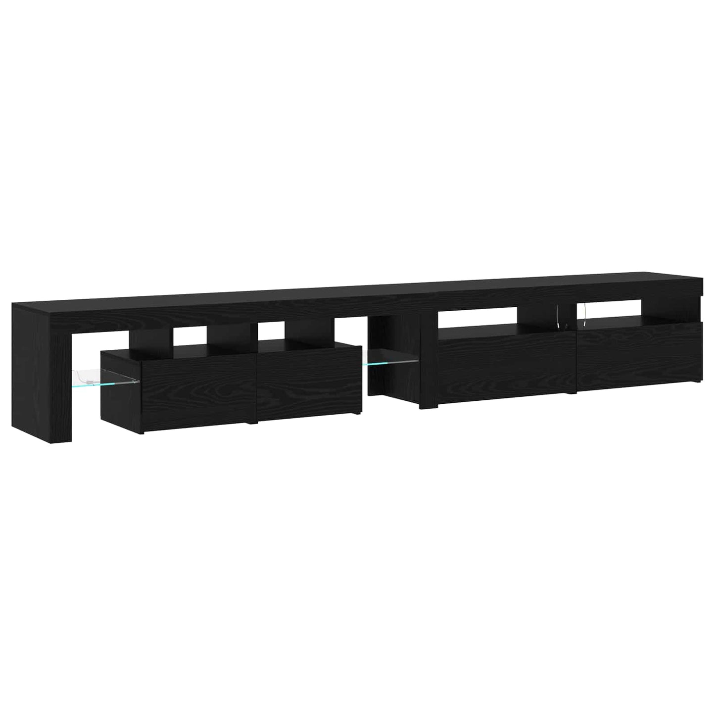 TV-Schränk mit LED 3 pcs Schwarz Eichen-Optik 260 x 37 x 40 cm