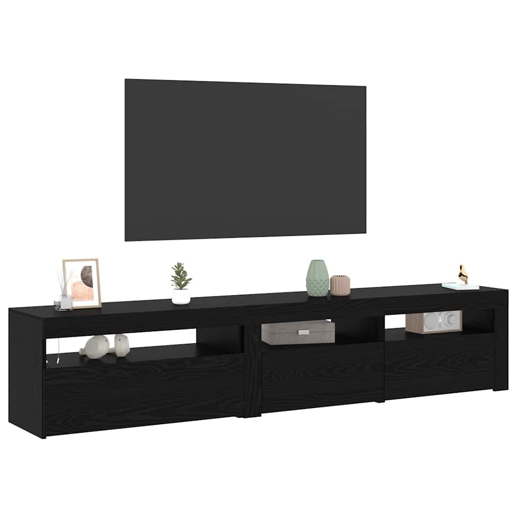 TV-Schränk 2 pcs Schwarz Eichen-Optik 195 x 35 x 40 cm